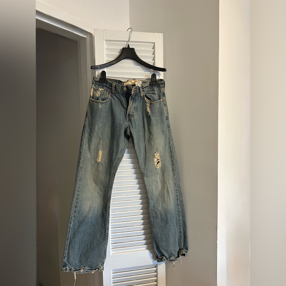 Levi's Distressed Blue Boot Cut Jeans